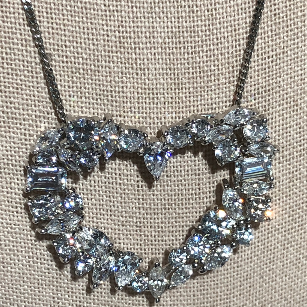 Stunning 1.5” Tova Sterling Silver Cz Open Necklace Pendant 925 Chain 12.69g